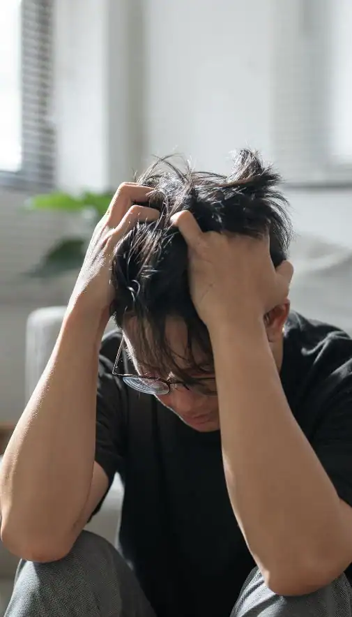 Image of upset man because of erectile dysfunction symptoms Blackpool